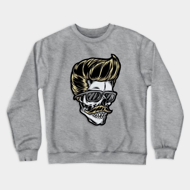 Rockabilly Skull II. Crewneck Sweatshirt by GermanStreetwear